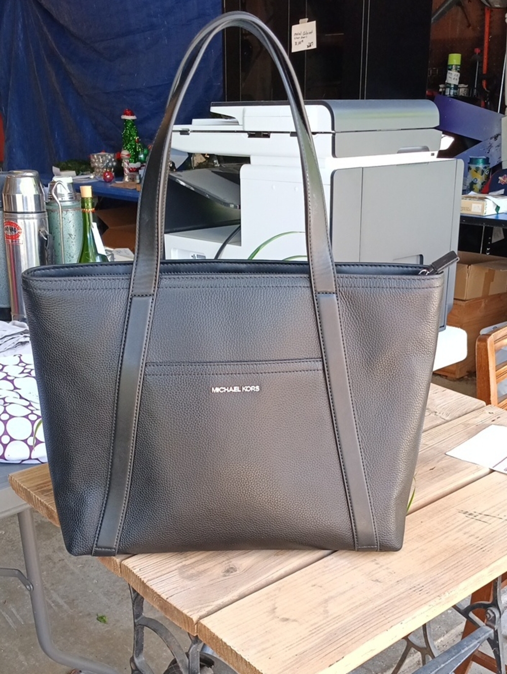 Michael Kors Black Pebbled Leather Tote